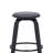 Zeno Mid-Century Modern Swivel Counter or Bar Height Backless Bar Stool in Faux Leather, Wood-63322037-63322035