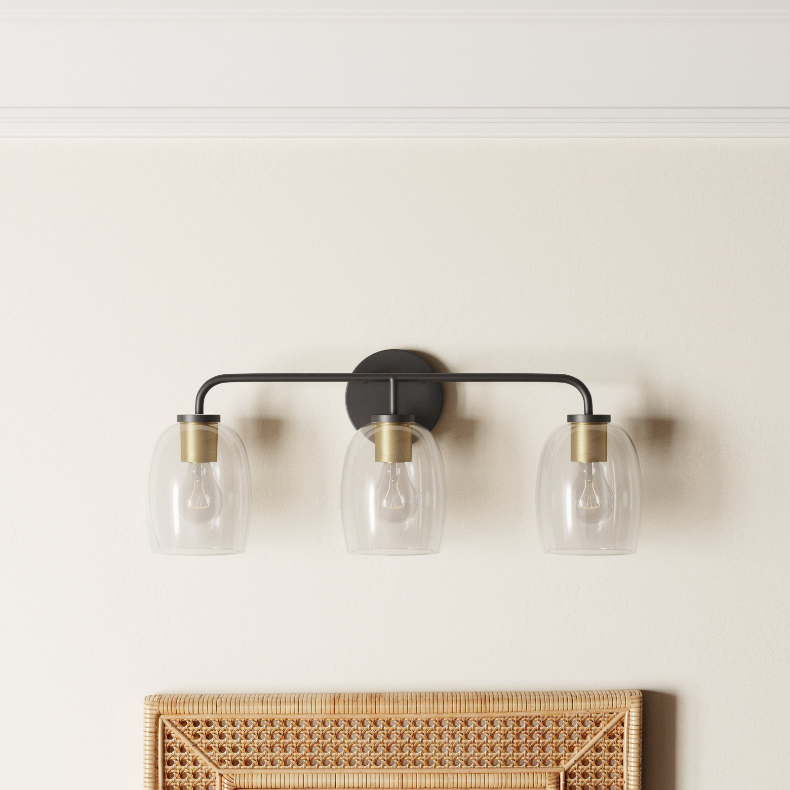 Attamore 3 Light Dimmable Vanity Light, Black