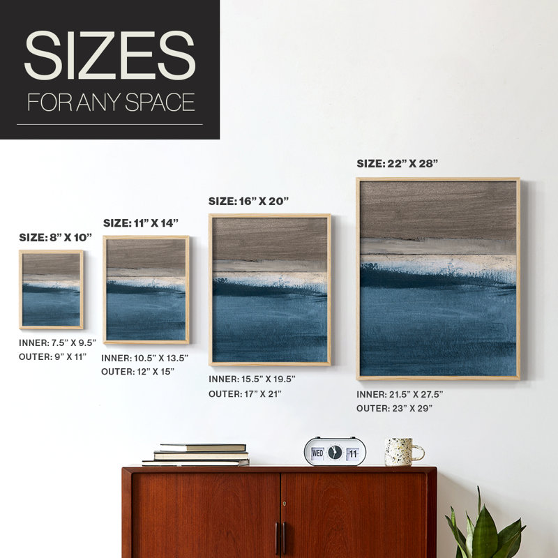 «Midnight Sky II», reproduction encadrée - bois massif, Naturel, H 15 po x l 12 po