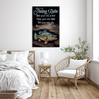 «Fishing Rules - 1 pièce», impression rectangulaire