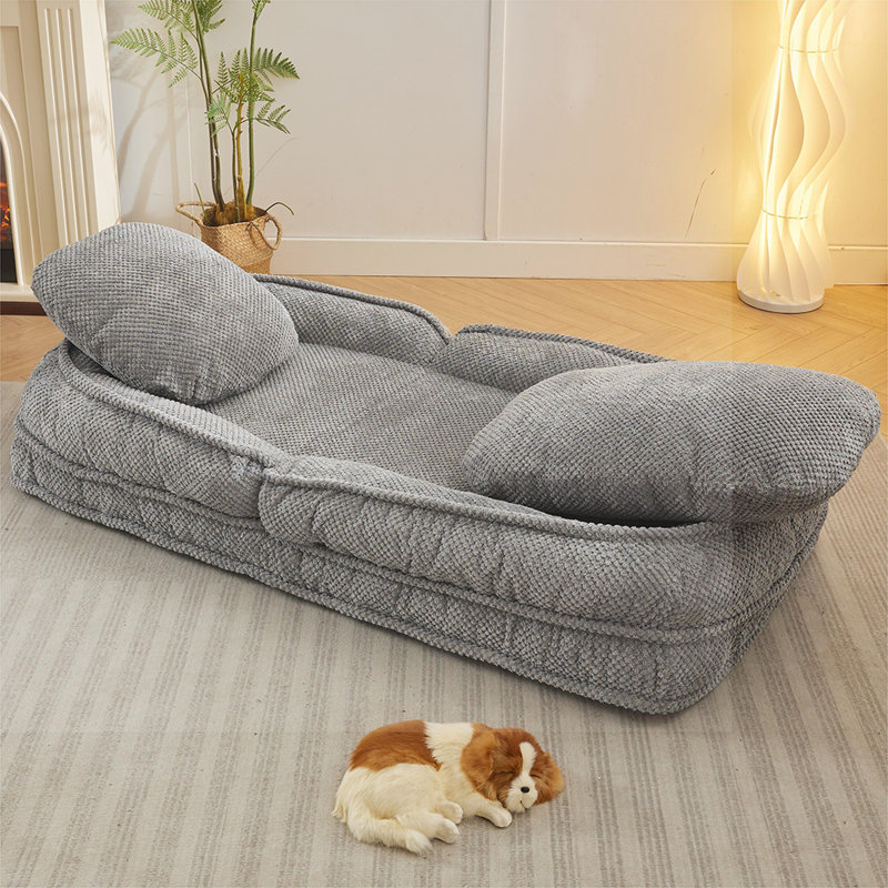 Méridienne de canapé 34,66 po Brittney, Polyester gris