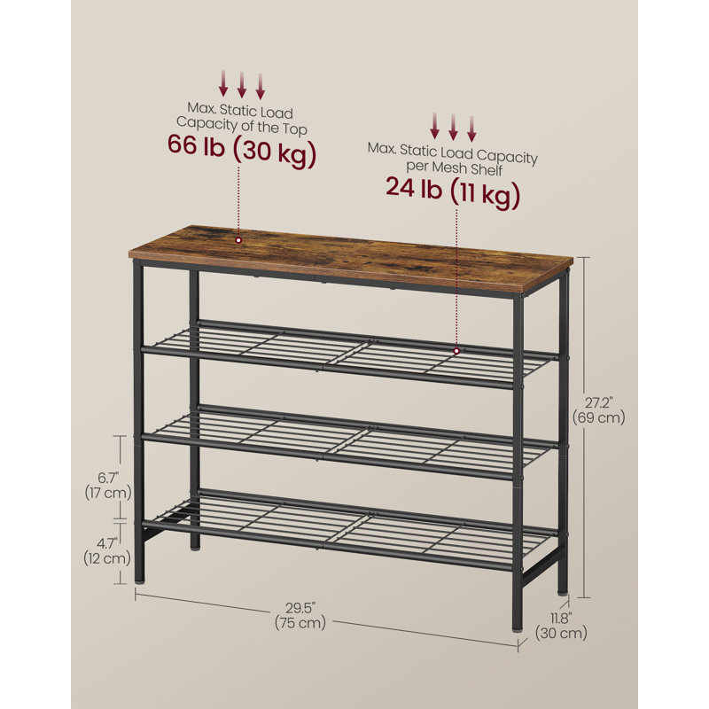 Bordovice Shoe Rack, 69cm H x 75cm W x 30cm D