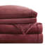 Drap simple 3 pièces, bourgogne, confortable et chaud, 100%, brossé deux fois, velours soyeux, drap plat, taie d'oreiller ajustée, drap pour matelas de 16 po, lavable à la machine, ultra doux, brossé