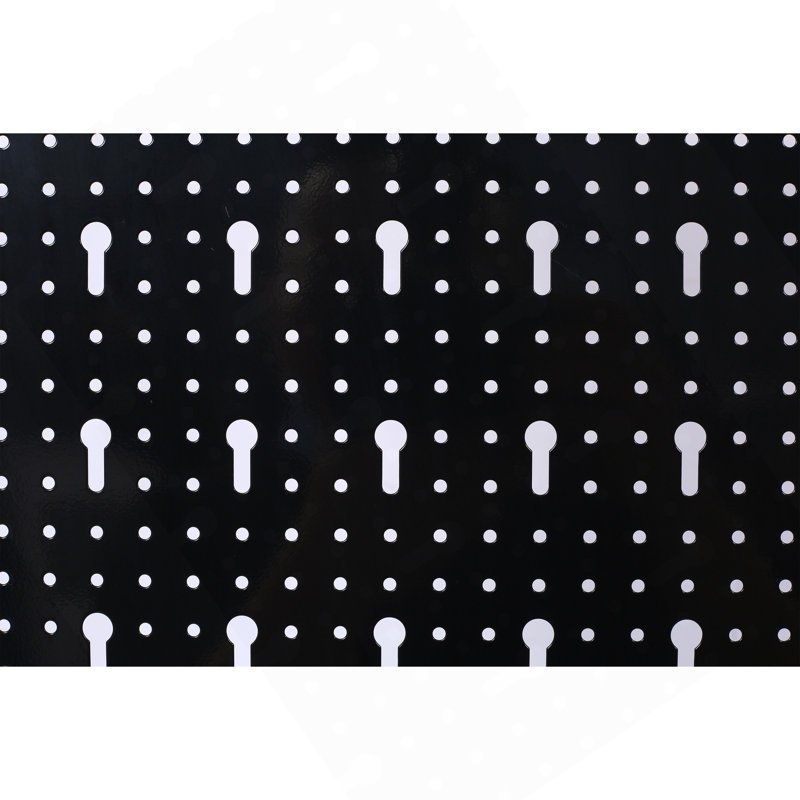 Organisateur mural pour panneau perforé, organisateur pour outils de garage en métal 4 pi avec 3 panneaux perforés, porte-foret, porte-clés, accessoires de crochets, panneau perforé mural pour rangement pour atelier, noir