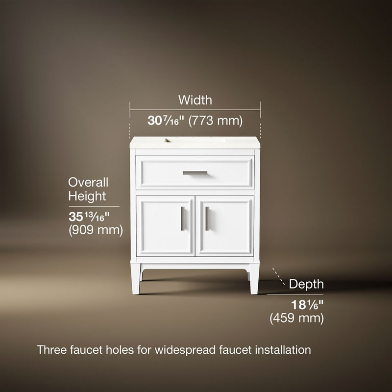 Southerk 30-In Bathroom Vanity Set, White, 30"
