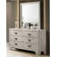 Commode 6 tiroirs transitionnelle avec quincaillerie en métal pour la chambre à coucher