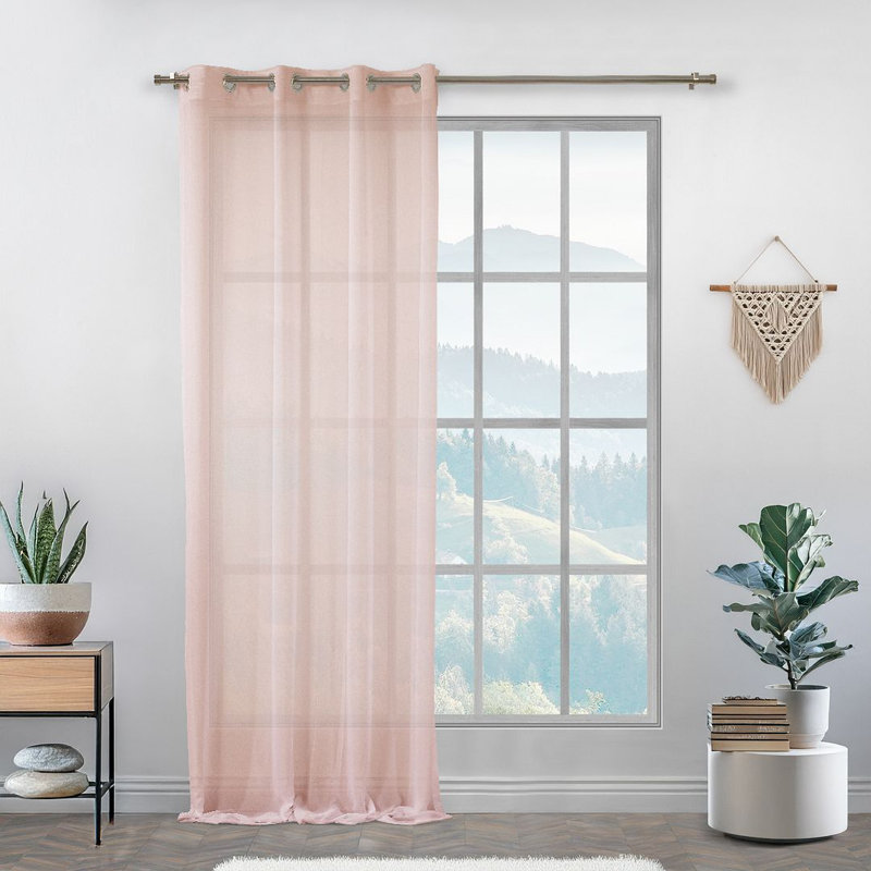 Panneau simple extra long et extra large en faux crépon Chifon, Pink, L 52 po x L 63 po