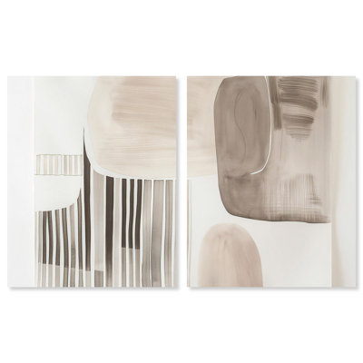 «Slumbering Patterns II», ensemble de 2 toiles géométriques abstraites par Art Remedy