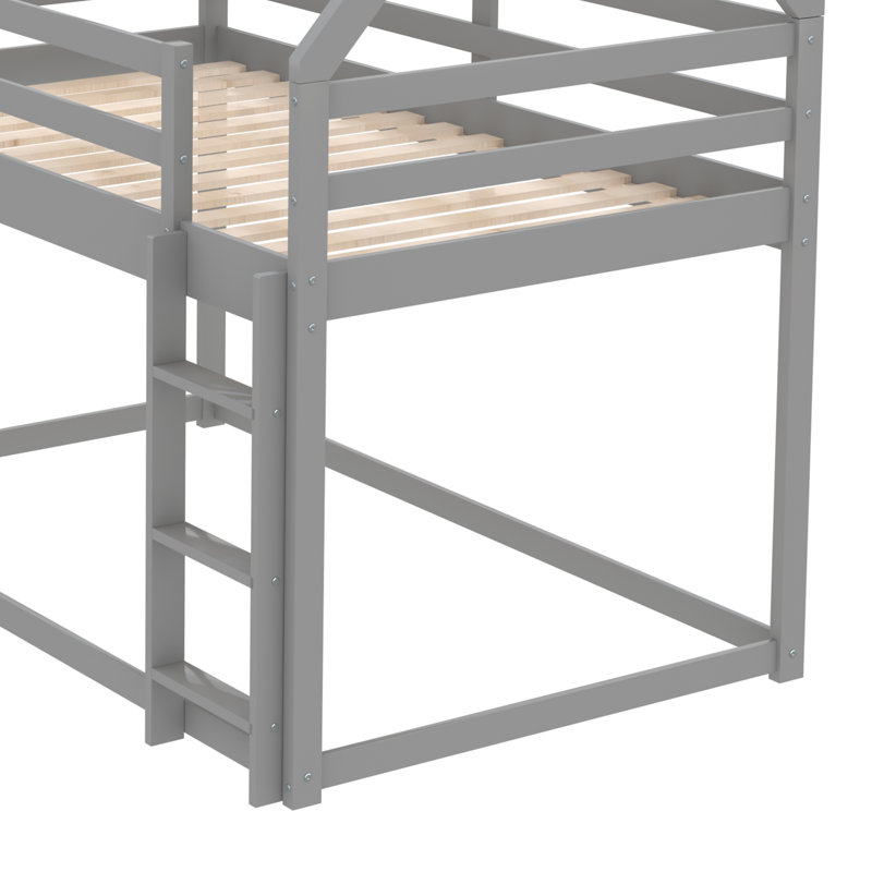 Mullinville Kids Twin Over Twin Bunk Bed, Gray