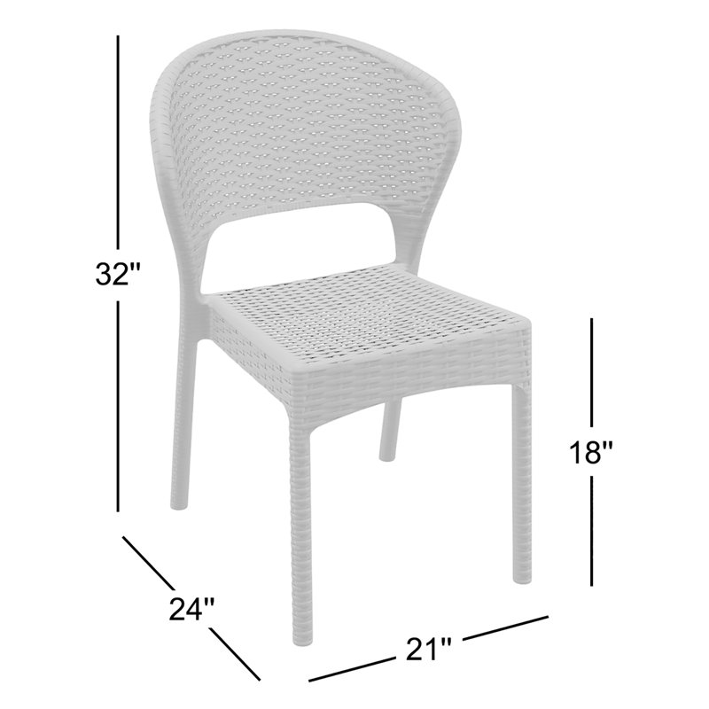 Chaise d'appoint empilable Coral, Brun café
