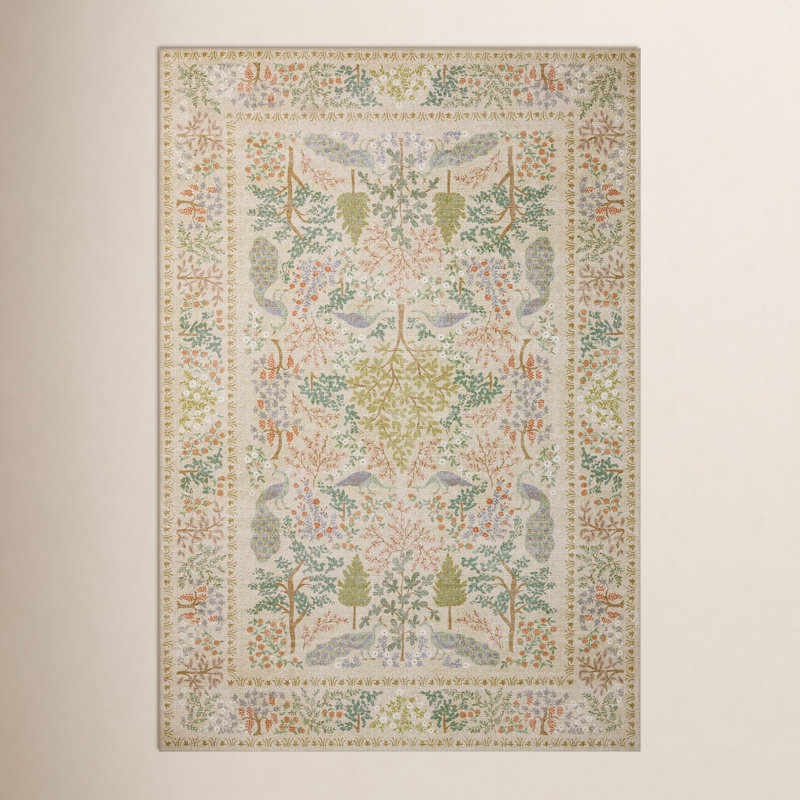 Tapis crème Rifle Paper Co. x Loloi, Rectangle 7 pi 6 po x 9 pi 6 po