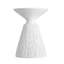 Table d'appoint texturée mouchetée rétro en marbre blanc pour l'extérieur et l'intérieur, 15,5 po x 21 po, convenant à toutes les espaces Balcon de salon de table de bout toutes saisons, taille compacte, sans assemblage