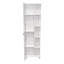 Armoire de coin, cinq tablettes ouvertes, une porte, finition blanche-794523239-794523247