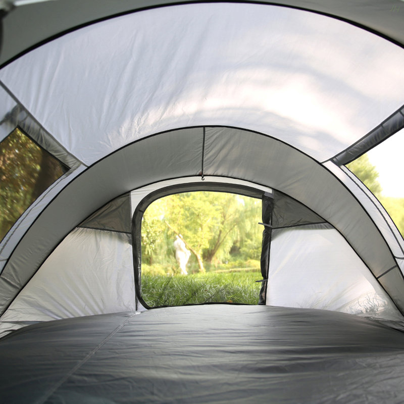 4-6 Persons Pop-Up Boat Tent, White/Gray, 51.18" H x 125.98" W x 86.61" D