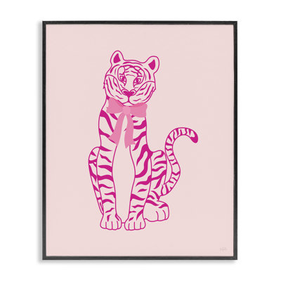 Giclée Mod, tigre avec nœud, design par Natalie Carpentieri