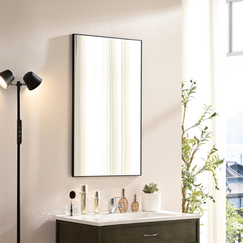 Miroir de salle de bain 60 po. 22 po. Noir