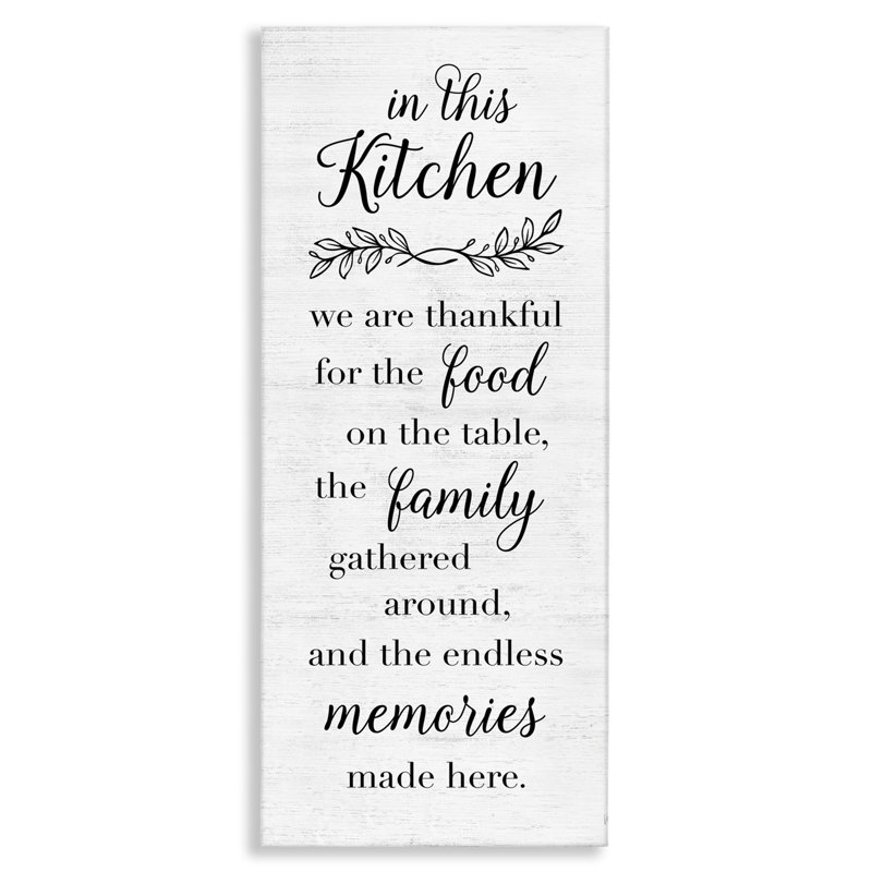  Art mural sur toile Kitchen Kitchen Gratitude par Natalie Carpentieri, H 30 po x l 13 po