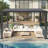  Erommy 10' x 12' Outdoor Pergola with Adjustable Louvered Roof & Integrated Drainage, Heavy-Duty Metal Louvered Pergola for Patios, Black-90612907