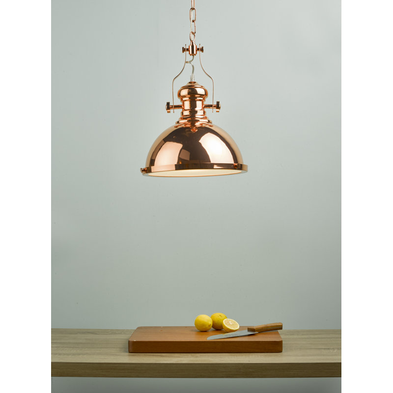 Ian 1 - Light Dome Pendant, 140cm H x 32cm W x 32cm D, Polished Chrome