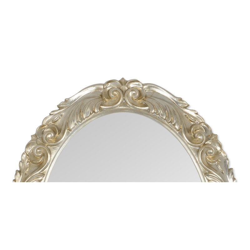 Clowers Flat Wall Mirror, Silver Antique