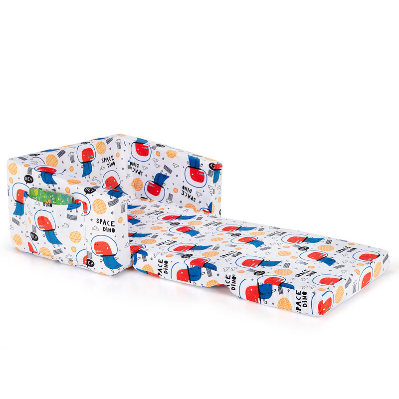 Fauteuil inclinable Moore Moore, Bleu / blanc / animaux rouges