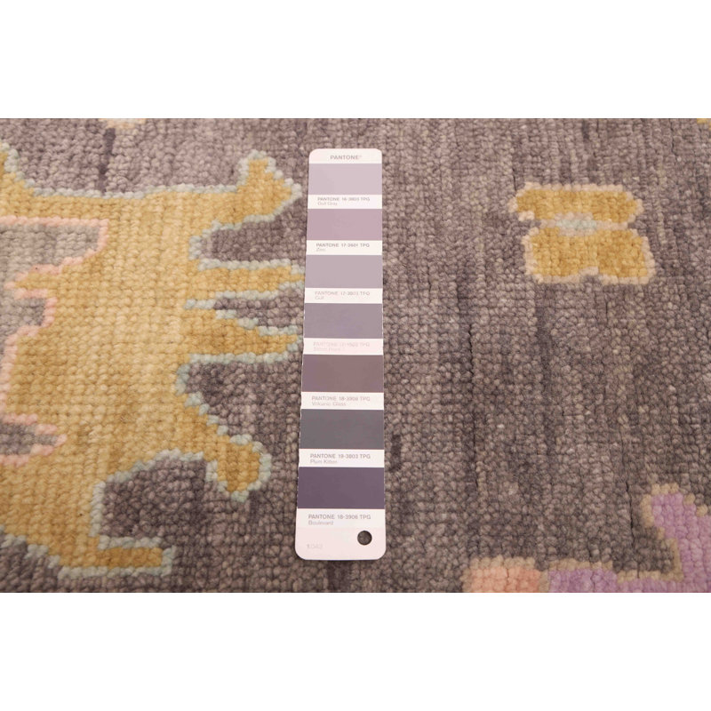 Tapis moderne gris anthracite Oushak 9 pi 9 po x 13 pi 10 po