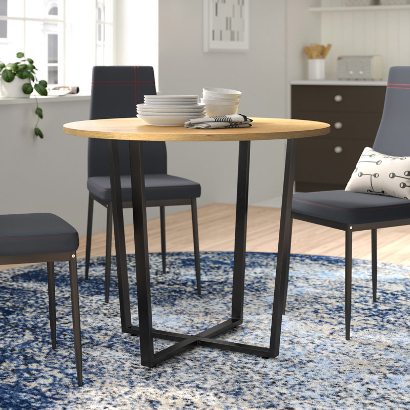 Micah Round Metal Base Dining Table