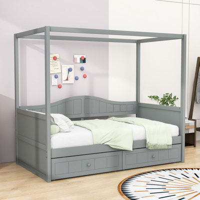Twin Size Canopy Daybed with 2 Drawers