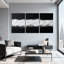 Ensemble de 3 impressions abstraites sur toile-1213097966