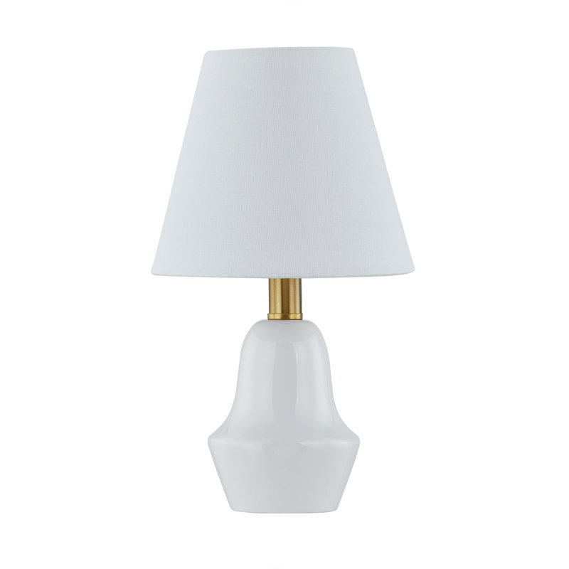 Mini lampe 12 "avec abat-jour en lin Andi, blanc