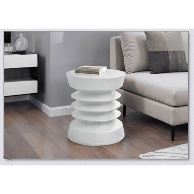 Table d'appoint ronde moderne de 25 pouces avec oxyde de magnésium résistant aux intempéries pour une utilisation intérieure et extérieure