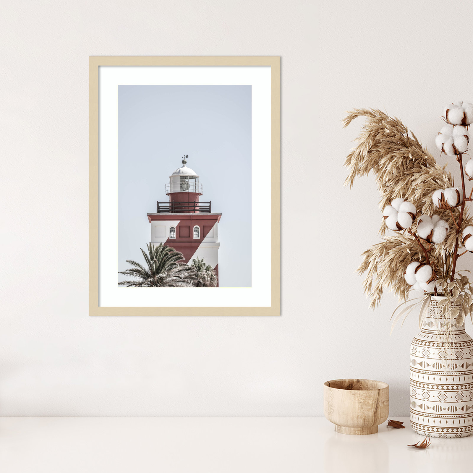 Point Lighthouse by Daisey Wood Framed Wall Art Print, Brown , 25" H x 19" W