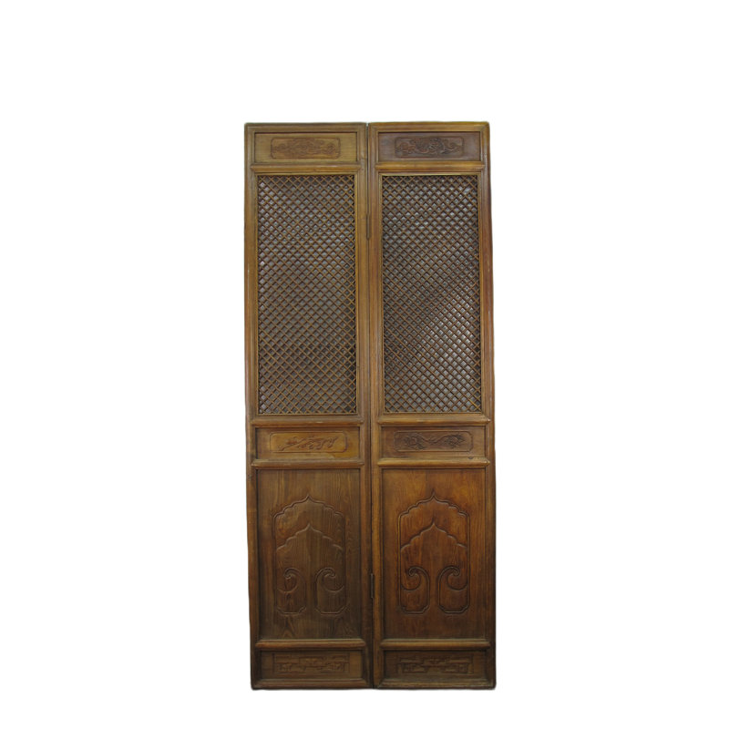 Porte moustiquaire pivotante en bois teinté asiatique