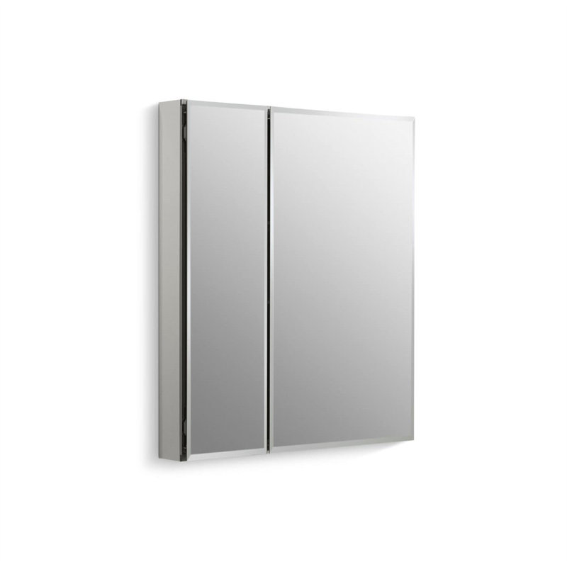 Deux armoires à pharmacie l 30 po x H 26 po avec portes miroir, bords biseautés, 30 x 26 x 5 po, aluminium anodisé