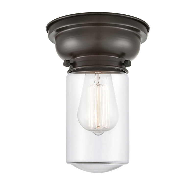 Plafonnier encastré 1 lumière 6,25 po Saroyan, Ampoule non incluse, Transparent, Bronze huilé