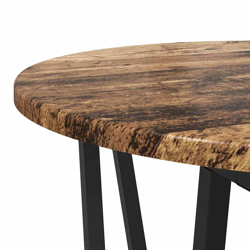  Side Table Set 2 Pcs Old Wood And Black 50 X 50 X 50.5 Cm, Old Wood