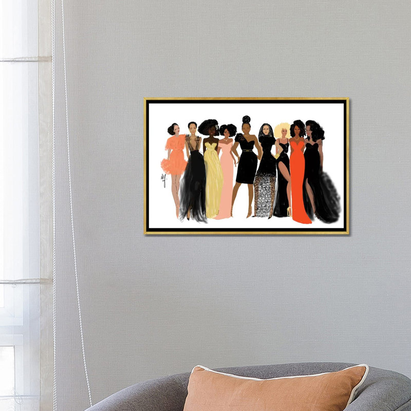«Band» par Nicholle Kobi - reproduction d'art, Toile encadrée d'or, Pas de tapis, H 18 po x l 26 po x P 1,5 po
