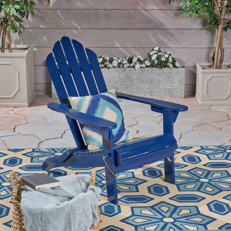 Foldable Outdoor Adirondack Chair, Blue