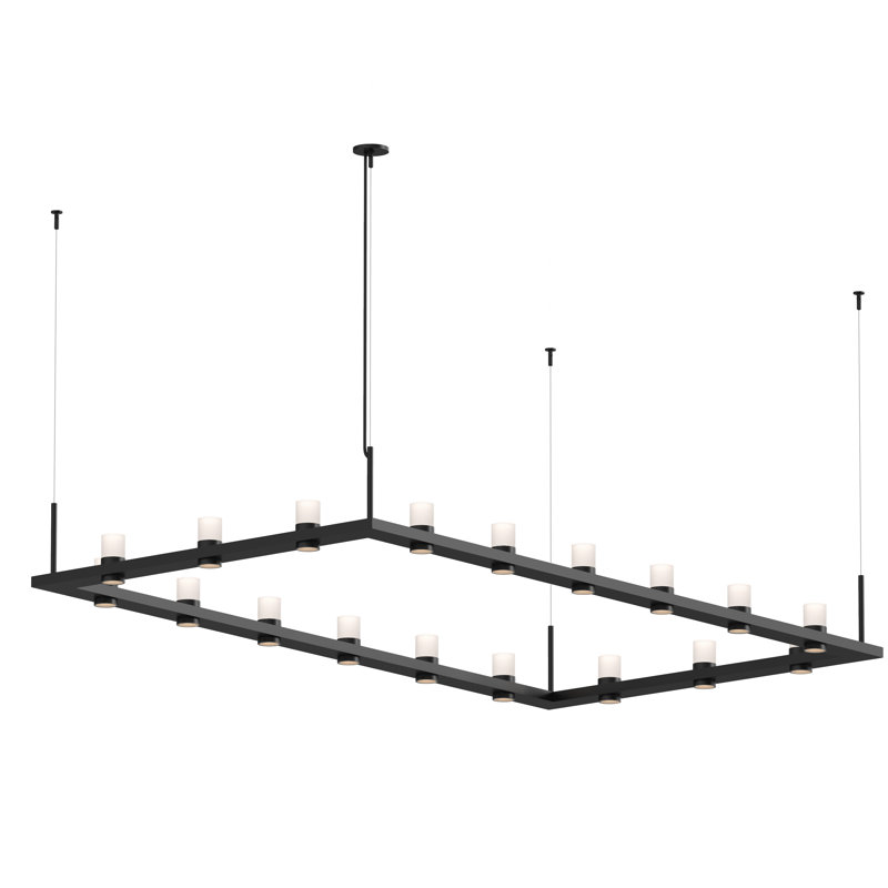 Intervals® 18 - Light LED Kitchen Island Pendant, Black, Etched