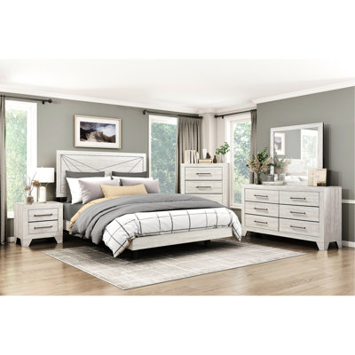 Très grand lit de style contemporain avec finition en chêne gris poussiéreux, conception à panneaux, avec tête de lit et rails latéraux, essentiel pour la chambre à coucher, matériau en bois, sommier tapissier requis, rails fournis