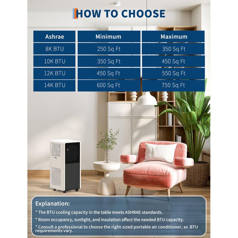 3-IN-1 Standing AC Unit with Quiet Operation & Remote Control, 14000 BTU Portable Air Conditioner Featuring Cool/Fan/Dehumidifier Modes & 24H Timer for Room or Bedroom Indoor Floor Use, Cools Up to 750 Sq.Ft
