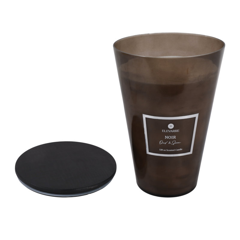 Bougie décorative en verre avec couvercle décorative pour salon - décor moderne et relaxant pour chambre, bibliothèque ou table basse