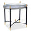 Pewter Round Tray & Gold Table with Finials-1247650726
