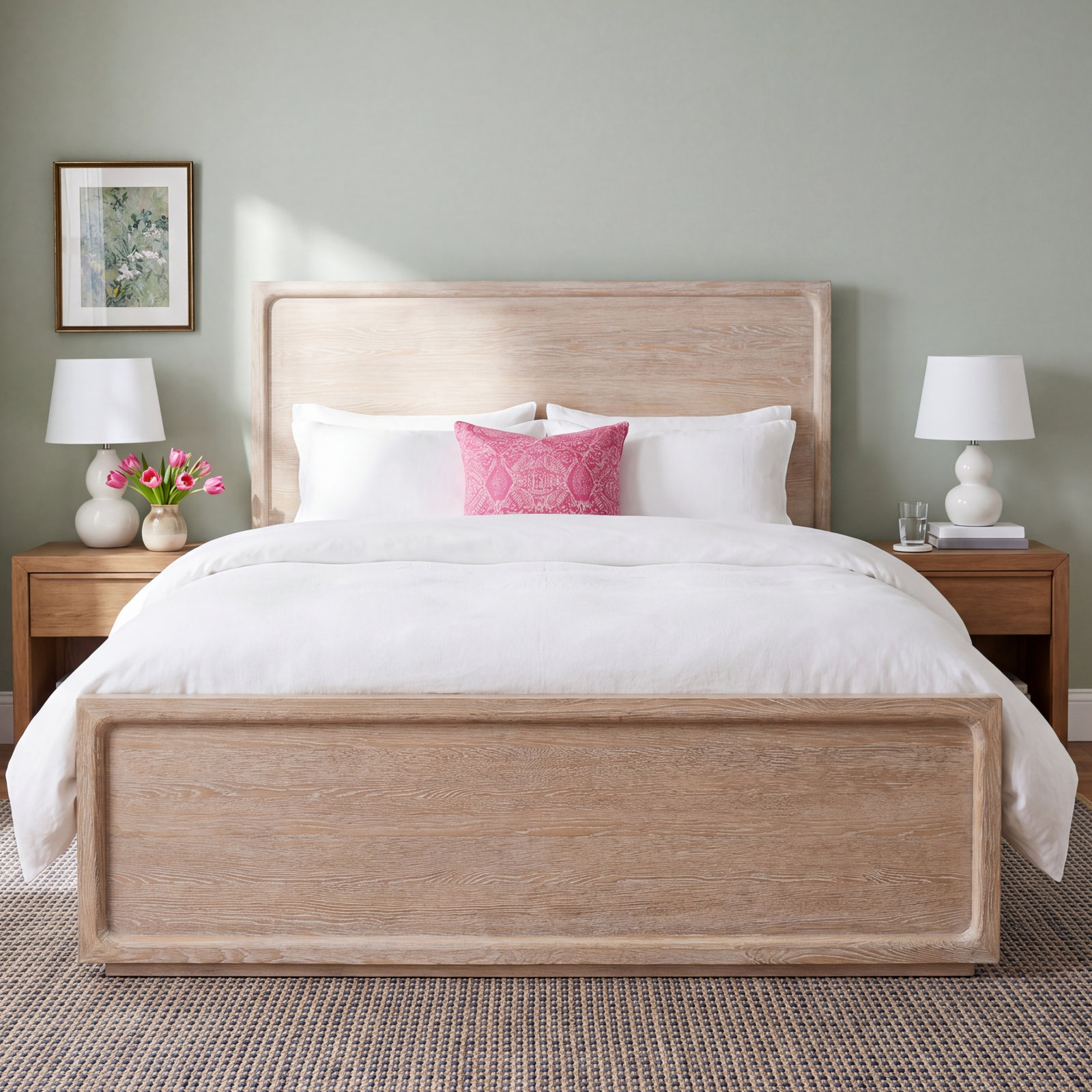 Modern Desert Oak Bed, Queen