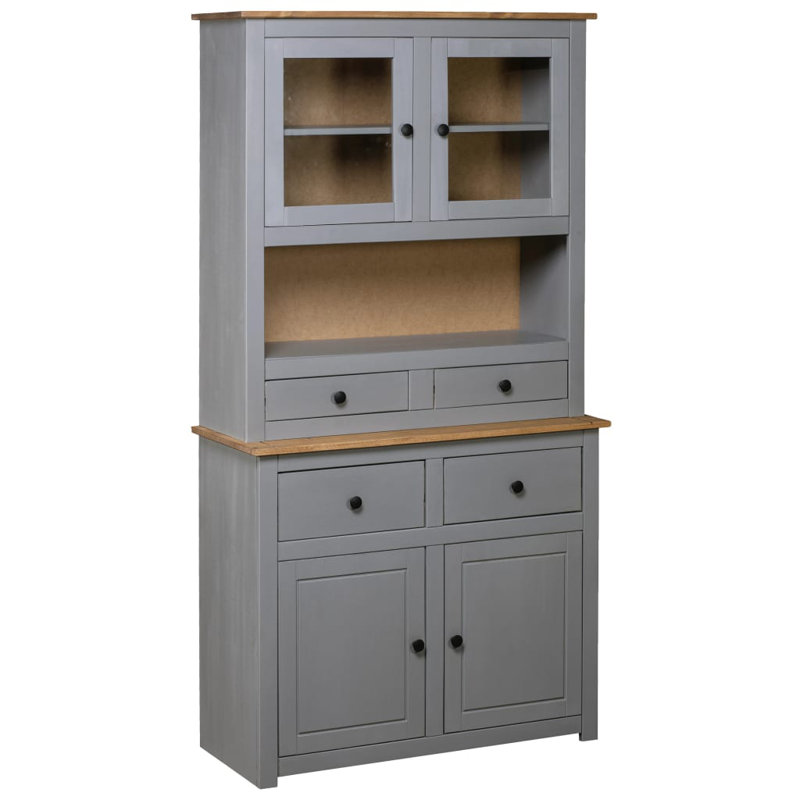 Amaris Display Cabinet, Grey/Natural