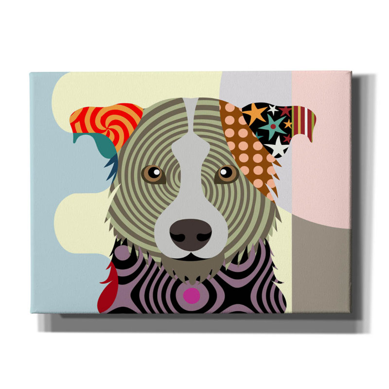 "Border Collie" par Lanre Adefioyue, H 12 po x l 16 po x P 0,75 po