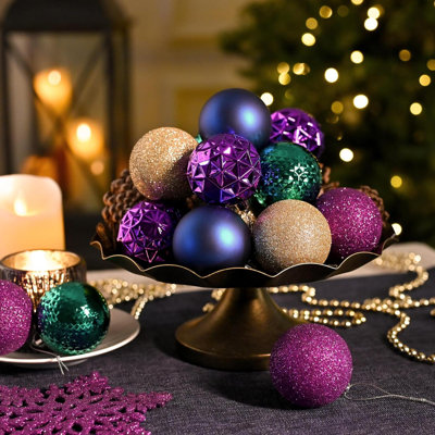 Christmas Tree Decorations Ornament Set For Fall Halloween Decor, 50Ct Shatterproof Christmas Ball Ornaments Bulk, Hanging Decor For Xmas Holiday Part