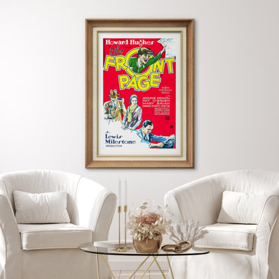 «The Front Page», affiche d'affiche de film, images de comédies de journaux rétro, impression sur toile encadrée sur toile.
