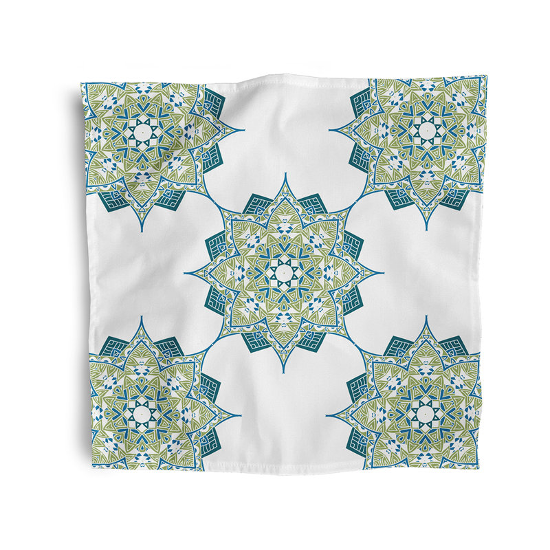 Jimmie Polyester Geometric Square Napkin, Green