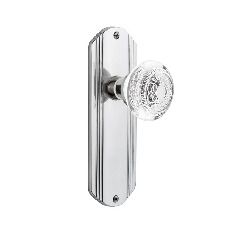 Plaque décorative avec œuf en cristal et bouton de fléchettes, Chrome brillant
